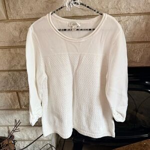 CJ Banks Classic White Textured Sweater Size 1X